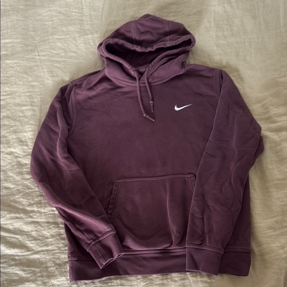 Nike Purple Sweatshirt with Hood and Ribbed Cuffs